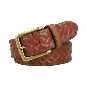 Frye Mens Woven Leather Belt 40 Brown - NWT $78